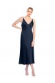 Cheap V-Neck Midi Length Short Cocktail Formal Stretch Satin Bridesmaid Dress / Prom Dress V-Back UK
