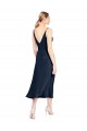 Cheap V-Neck Midi Length Short Cocktail Formal Stretch Satin Bridesmaid Dress / Prom Dress V-Back UK