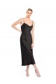 Cheap Cowl Neck Midi Length Short Cocktail Formal Stretch Satin Slip Bridesmaid Dress / Prom Dress UK
