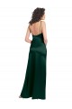 Cheap Long Slim Scoop Neck Formal Stretch Satin Bridesmaid Dress / Prom Dress with Open Back UK