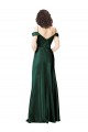 Cheap Off the Shoulder Sleeves Long Formal Stretch Satin Bridesmaid Dress / Prom Dress with Pleated Draped Neckline UK