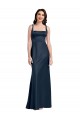 Cheap Square Neck A-Line Long Formal Stretch Satin Bridesmaid Dress / Prom Dress with Wide Straps UK