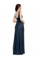 Cheap Square Neck A-Line Long Formal Stretch Satin Bridesmaid Dress / Prom Dress with Wide Straps UK