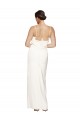 Cheap High Neck Formal Stretch Satin Bridesmaid Dress / Prom Dress with Low Back and Side Slit UK