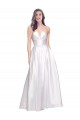 Cheap Full Length Strapless V-Cutout Formal Stretch Satin Bridesmaid Dress / Prom Dress UK