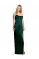 Cheap Scooped Strapless Neckline Stretech Satin Bridesmaid Dress / Prom Dress with Side Slit UK