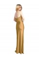 Cheap Sleek Strapless Long A-Line Formal Stretch Satin Bridesmaid Dress / Prom Dress UK