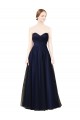 Cheap Draped Bodice Sweeheart Long Tulle Bridesmaid Dress UK