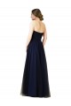 Cheap Draped Bodice Sweeheart Long Tulle Bridesmaid Dress UK
