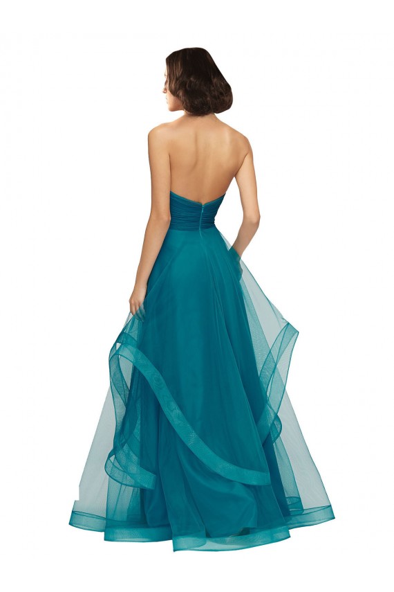 Cheap Sweetheart Tulle Bridesmaid Dress with Wide Waistband UK