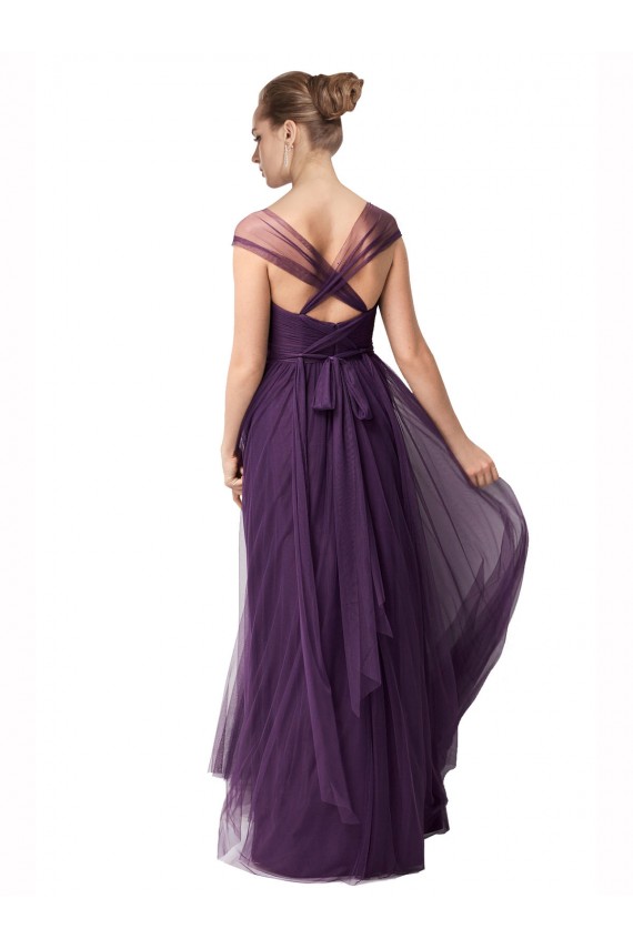 Cheap Full Length Long Tulle Bridesmaid Dress with Sweetheart Neckline UK