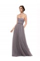 Cheap Strapless Tulle Bridesmaid Dress with Waistband UK