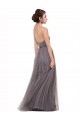 Cheap Strapless Tulle Bridesmaid Dress with Waistband UK