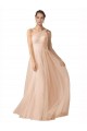 Cheap Illusion One Shoulder Tulle Bridesmaid Dress with Shirred Bodice UK