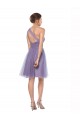 Cheap One Shoulder Short Knee Length Tulle Bridesmaid Dress UK