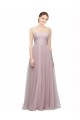 Cheap Sweetheart Neckline Long Tulle Bridesmaid Dress with Lace Bodice UK