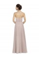 Cheap Long Strapless Tulle Bridesmaid Dress with Pleated Bodice UK