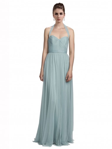 Cheap Halter Ruched Sweetheart Neckline Tulle Bridesmaid Dress UK