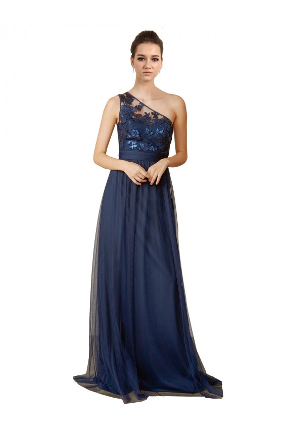 Cheap Sequined Floral Lace Sweetheart Tulle Bridesmaid Dress UK