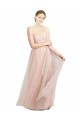 Cheap Long Floor Length Sweetheart Pleated Tulle Bridesmaid Dress UK