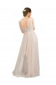 Cheap Scooped Neckline Long Tulle Bridesmaid Dress with Open Back UK