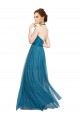Cheap High Neck Halter Pleated A-Line Tulle Bridesmaid Dress UK