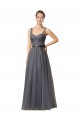 Cheap Sweetheart Long Tulle Bridesmaid Dress with Sash UK
