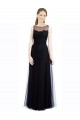 Cheap Full Length Tulle Bridesmaid Dress with Lace Bodice and Soft Tulle Illusion Top UK