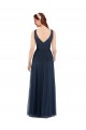 Cheap V-Neck Soft and Simple Tulle Bridesmaid Dress UK