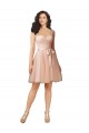 Cheap Lace and Tulle Bridesmaid Dress with Cap Sleeves and Keyhole Back UK