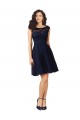 Cheap Short Bateau Neck Tulle Cocktail Bridesmaid Dress with Lace Bodice UK