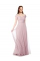 Cheap Off the Shoulder Long A-Line Tulle Bridesmaid Dress UK