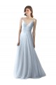 Cheap Wrapped Ruched Natural Waist Slim Soft Tulle Bridesmaid Dress UK