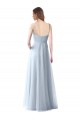 Cheap Wrapped Ruched Natural Waist Slim Soft Tulle Bridesmaid Dress UK