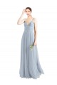 Cheap Spaghetti Straps V-Neck Slim A-Line Tulle Bridesmaid Dress UK