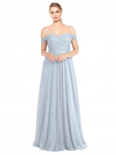 Cheap Sweetheart Neckline Off the Shoulder Tulle Bridesmaid Dress UK