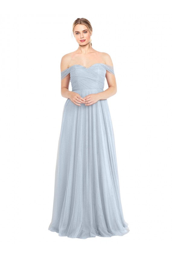 Cheap Sweetheart Neckline Off the Shoulder Tulle Bridesmaid Dress UK