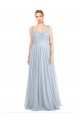 Cheap Sweetheart Spaghetti Straps Long Tulle Bridesmaid Dress with Criss Cross Back UK