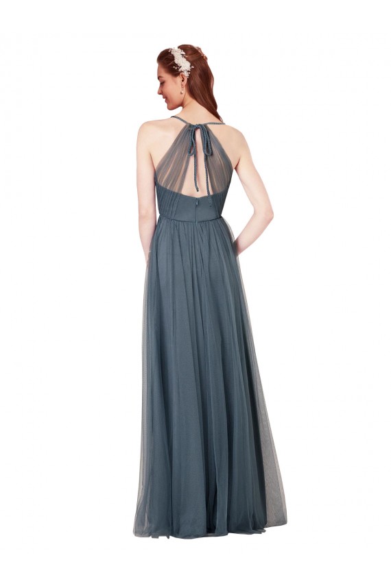 Cheap Beach-inspired Sweetheart Tulle Long Bridesmaid Dress UK