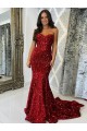 Cheap Sweetheart Sleeveless Long Court Train Velvet Sequin Prom Dress UK