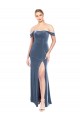 Cheap Draped Sleeves Wide Scoop Neck Off the Shoulder Velvet Bridesmaid Dress / Prom Dress UK