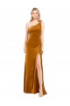 Cheap Sleek One Shoulder Long Formal Velvet Bridesmaid Dress / Prom Dress UK
