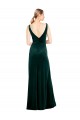 Cheap Sleek V-Neck Long Formal Velvet Bridesmaid Dress / Prom Dress with Side Slit UK
