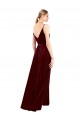 Cheap Faux Wrap V-Neck Sleek Long Formal Velvet Bridesmaid Dress / Prom Dress UK