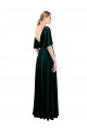 Cheap Deep V-Neck Flutter Sleeves Long Velvet Wrap Bridesmaid Dress / Prom Dress UK