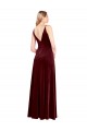 Cheap Faux Surplice Neckline Slim A-Line Long Velvet Bridesmaid Dress / Prom Dress UK