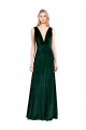 Cheap Daring Deep V-Neck Long Full Length Formal Velvet Bridesmaid Dress / Prom Dress UK