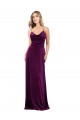Cheap Draped Neckline Spaghetti Straps Formal Velvet Bridesmaid Dress / Prom Dress UK