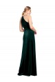 Cheap Long Jewel Neck Full Length Velvet Bridesmaid Dress / Prom Dress with Side Slit UK