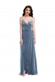 Cheap Velvet Wrap Maxi Bridesmaid Dress / Prom Dress with Pockets UK